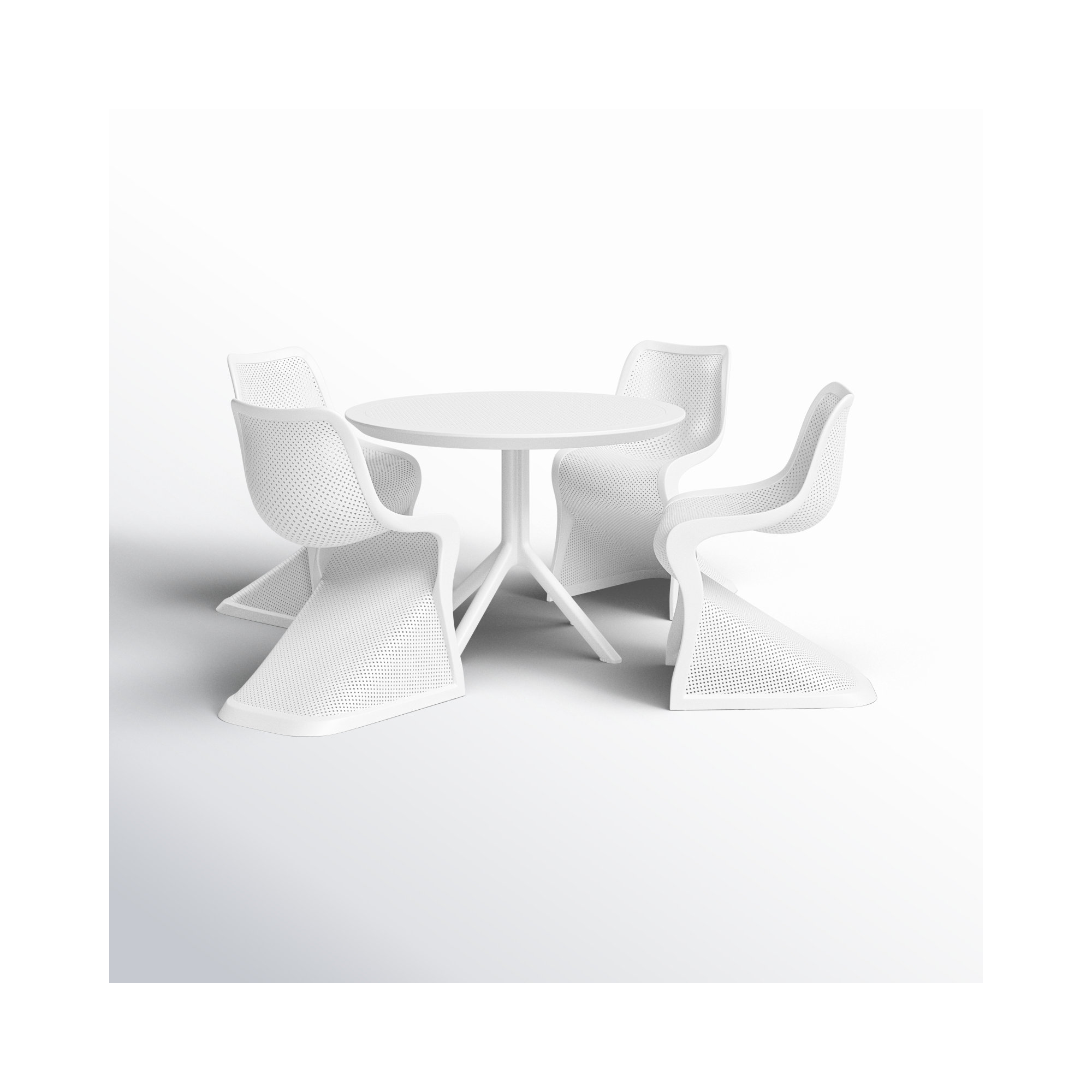 Nassau 5 Person Dining Set, White