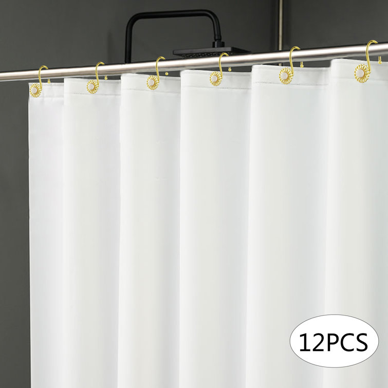 Shower Curtain Hooks Decorative Shower Curtain Rings (Set of 12) JOYDING