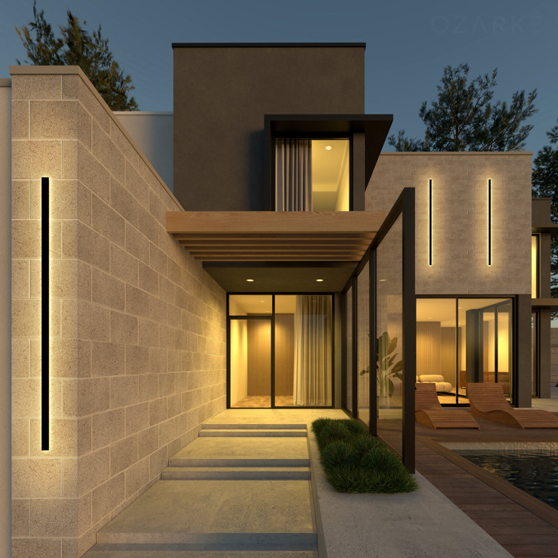 Svelte Outdoor Wall Lamp IP65/ Warm - 3000K, 40" H x 3.5" W x 2.2" D