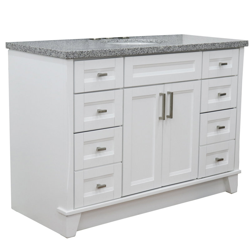 Ensemble de meuble-lavabo simple 49 po Abdijabar, Mable grise