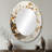 White Gold Botanical Cherry Blossom Trees - Large Oval Wall Mirror On Metal-295594830