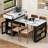 Kitchen Island with Drawers, Power Outlet, Wheels and Hooks-1948540417