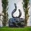 Fontaine sculpturale moderne sur pied, noire-352955609