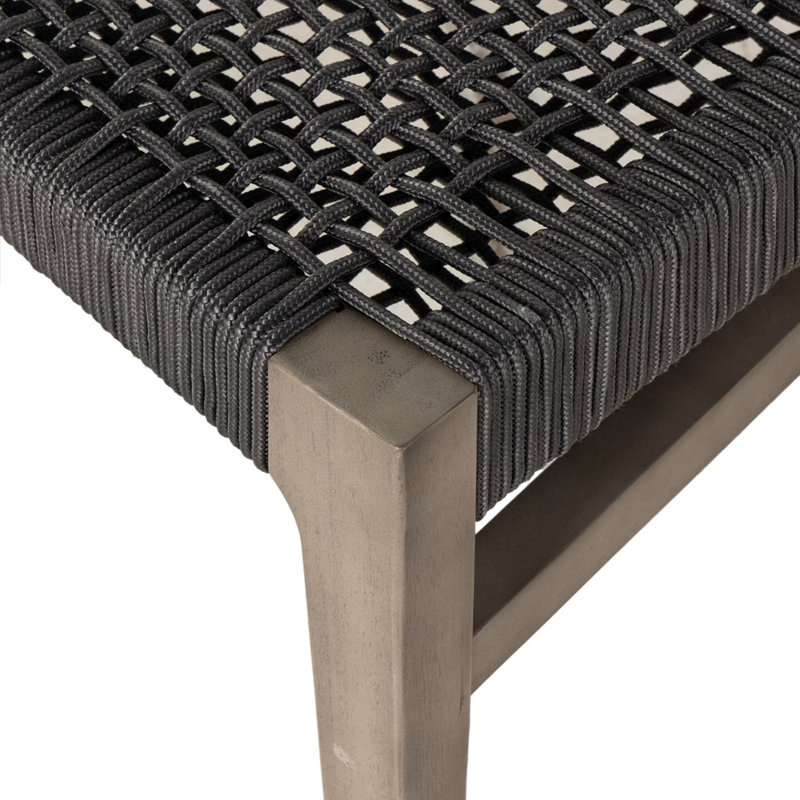 Outdoor Dining Side Chair, Gray/Black
