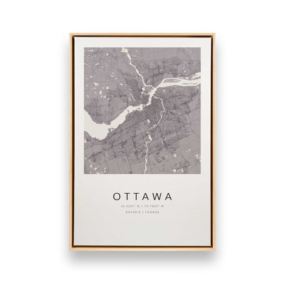 Ensemble de 2 impressions sur toile Montréal et Ottawa