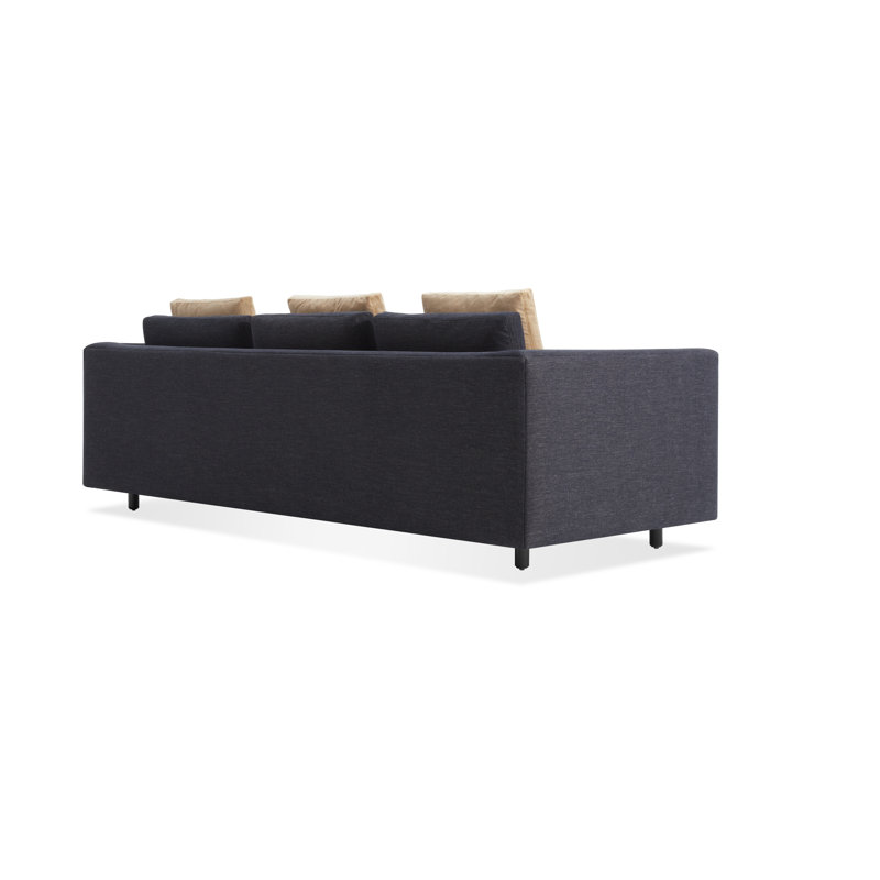 Hands Down Sofa, Tofte Navy Polyester Blend, 35" H x 94" W x 38" D, Camel Velvet/Sanford Navy Polyester Blend