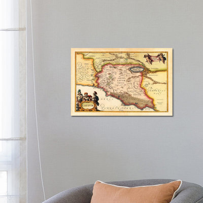 Antique Map Of Lazio (Latium) (1949-1960)s by Johannes Janssonius - Wrapped Canvas Painting