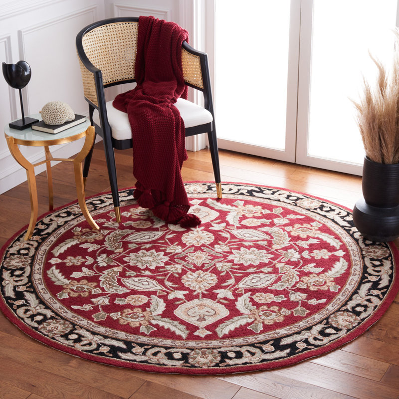 Taran Easy Care Hand Hooked Performance Oriental Rug, Round 8'