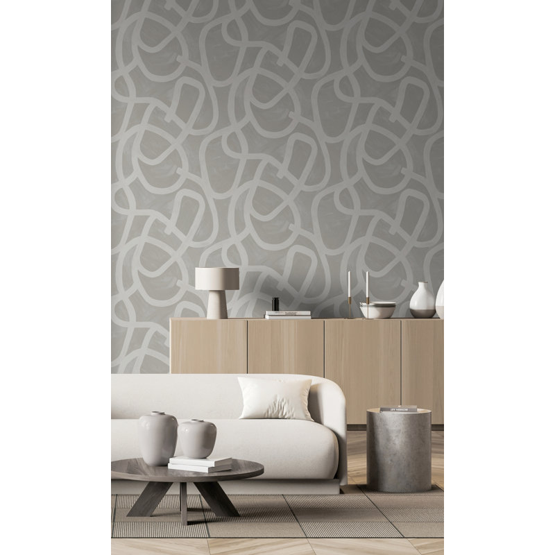 Rouleau de papier peint L 33 pi x l 21 po Lopaka, gris