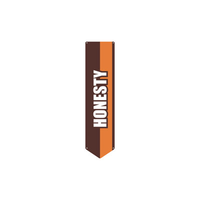 AmTab - CVBannerV-H-1248-EC - Character Values Banner - Vertical - Honesty - 12"W x 48"L