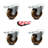 4 Inch High Temp Phenolic Swivel Bolt Hole Caster Set with Total Lock Brake SCC