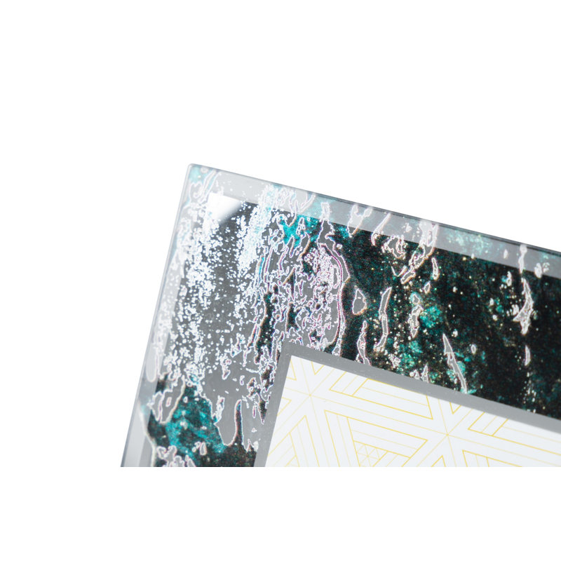 Printing Golden-black Mirror Photoframe, 23 cm H x 18 cm W x 2 cm D