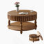 Table basse à cannelures avec rangement spacieux et pieds en bois massif-811502250