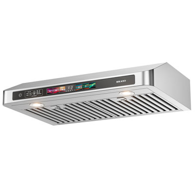 Hotte sous un meuble à conduit de 30 pouces, hotte de ventilation ultra-silencieuse en acier inoxydable 900 CFM avec commande vocale / geste / tactile 3-en-1, ventilateur à 4 vitesses, fonction mémoire et lumières DEL