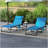 Folding Chaise Lounge Set With 5-Level Reclining Back, Outdoor Lounge Tanning Chair With Padded Seat, Side Pocket & Headrest For Beach, Yard, Patio-1185151648