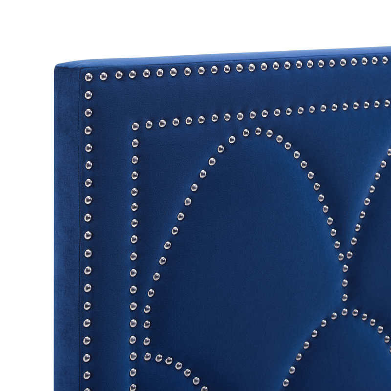 Tête de lit en velours Greta Performance de Modway, Simple, Bleu marine