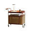 Chariot en rotin vintage en bois de noyer de 69 cm (27,17 po) avec porte de rangement