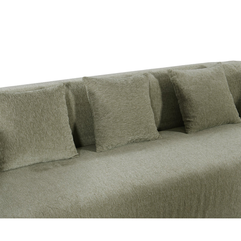 Canapé compressé en chenille adapté aux enfants et aux animaux de compagnie, canapé 3 places avec coussins et accoudoirs, pas d'installation et facile à déplacer, siège profond pour la chambre à coucher et le salon