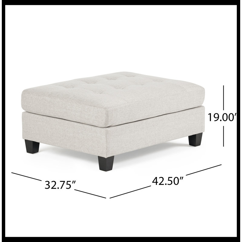 Banc rembourré en polyester Albaraa, Beige