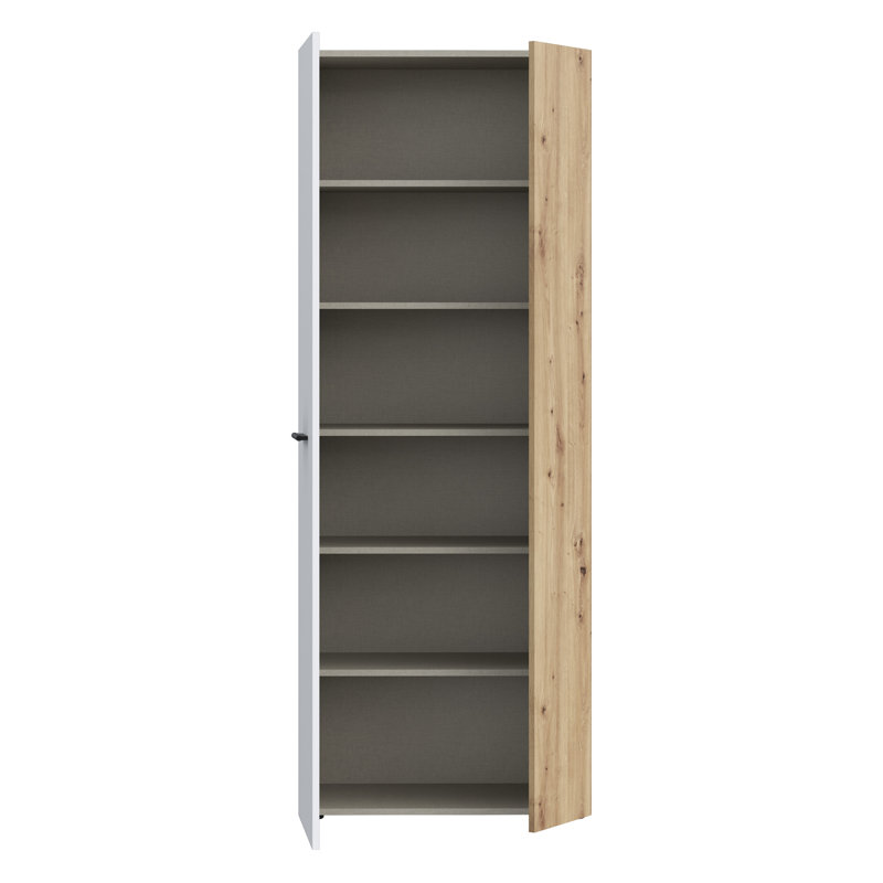 Shilu 18 Pair Shoe Storage Cabinet, White/Oak