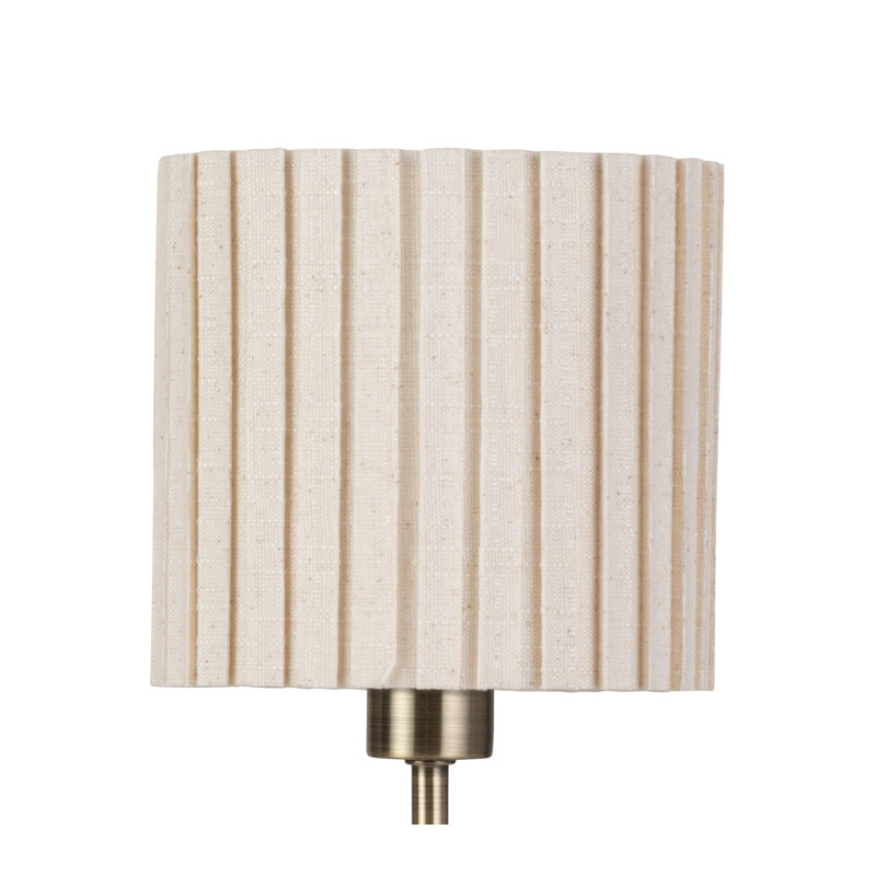 Square Stick Antique Brass Metal Bedside Table Lamp 