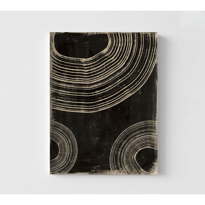 «Rings On Charcoal I» par Victoria Barnes, affiche de bagues, décoration de hall de bureau moderne, peinture, art mural de salon