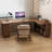 Nut-brown L-Shaped Solid Wood desks-107466482-107466480