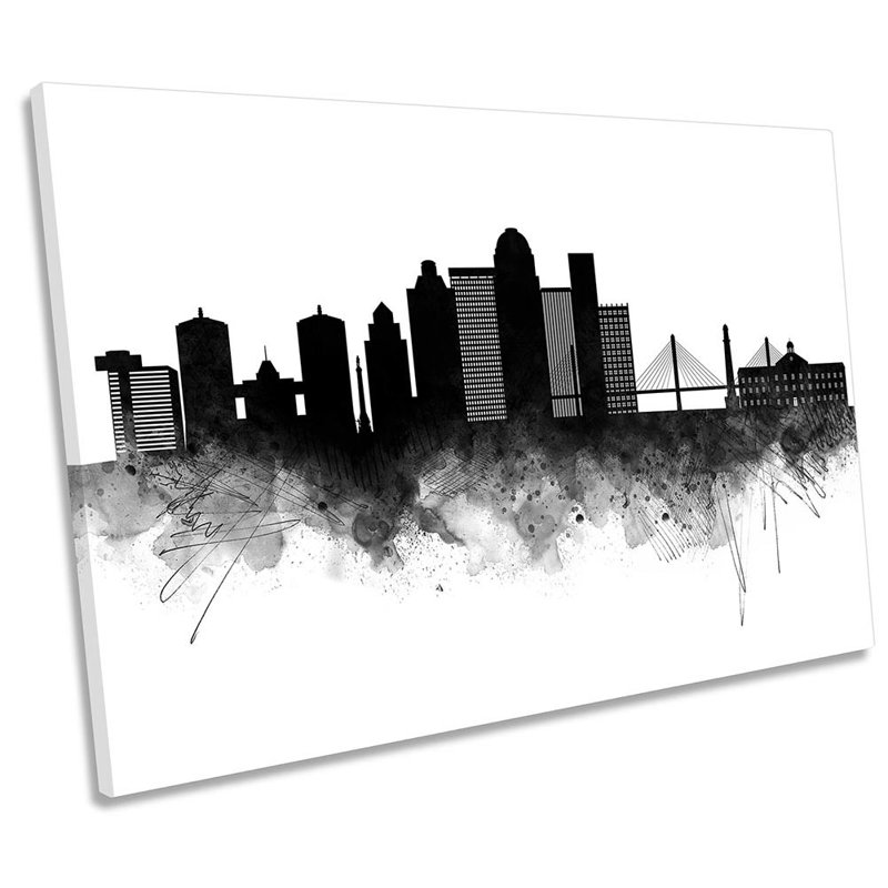 Louisville Abstract City Skyline - Wrapped Canvas Print, 40.6cm H x 61cm W x 2cm D