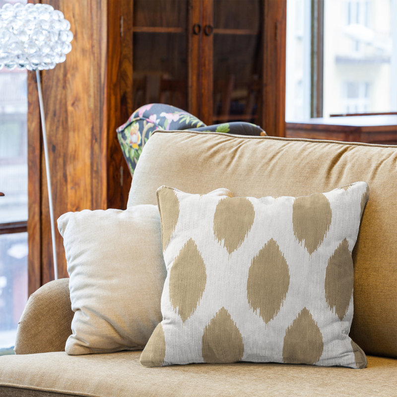 Geometric Throw Pillow, Light Brown