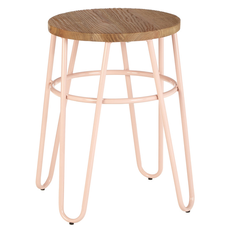 Sturminster Metal Accent Stool, Peach