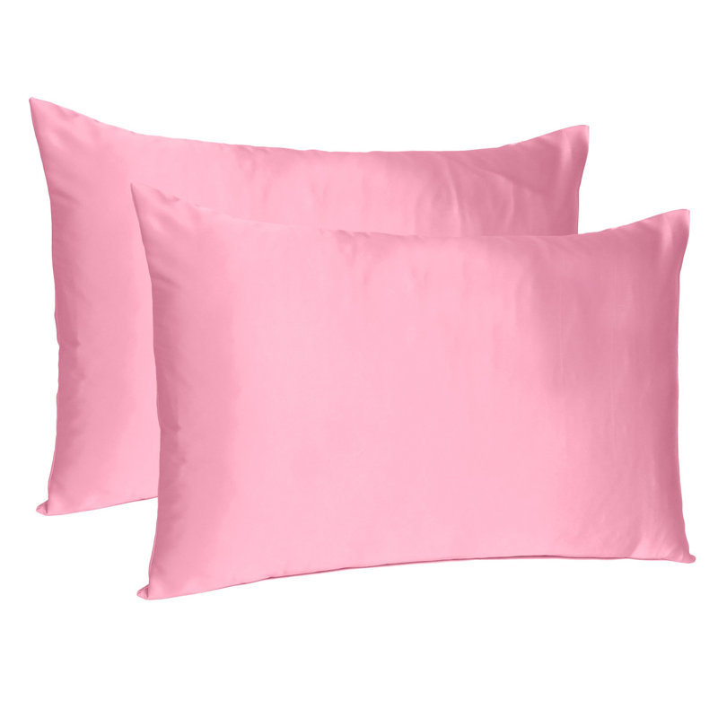 Taie d'oreiller en satin , Standard, Rose rose