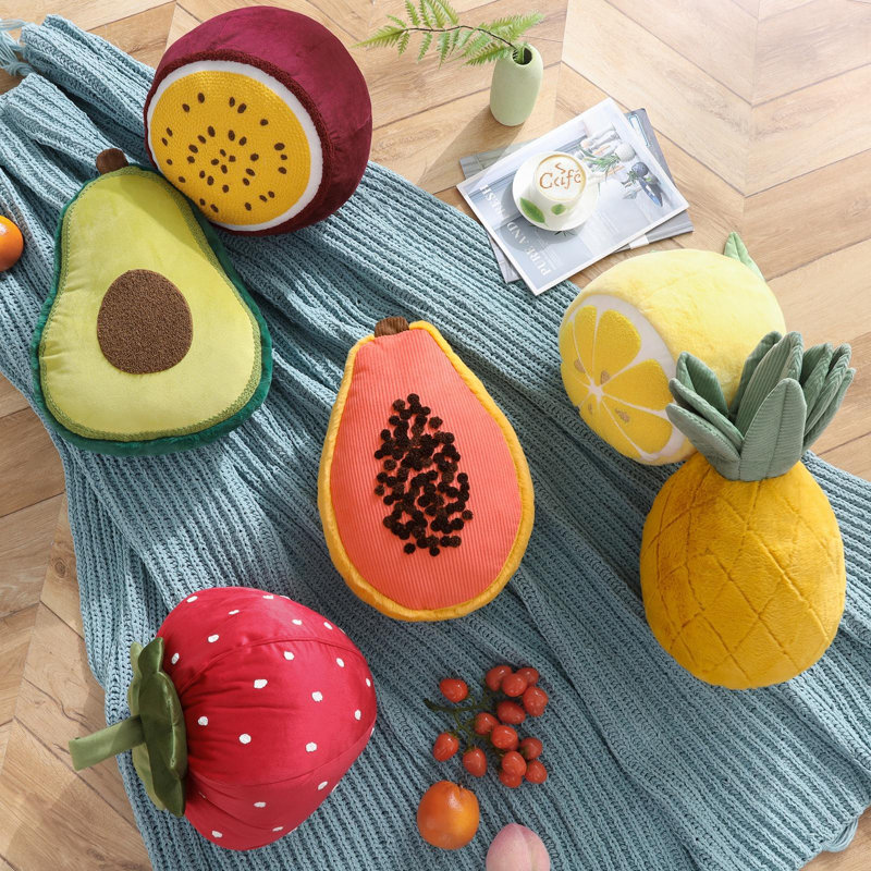 Pineapple Shaped Decorative Pillows,  Fruit Themed Cushions, Pineapple