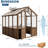 6x8 FT Large Wooden Greenhouse, Heavy Duty Spruce Frame with PC Panels, Adjustable Roof Vents & Lockable Door for Garden-124024349-124024348