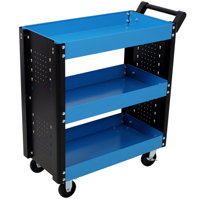 Chariot utilitaire avec roues, Bleu et noir
