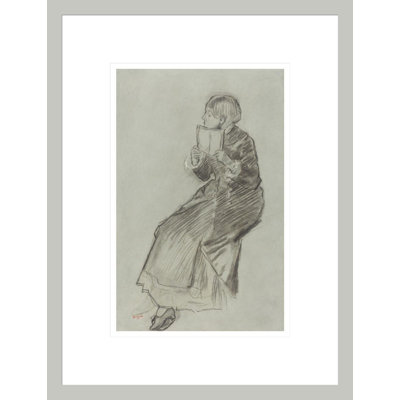 Femme lisant un livre par Edgar Degas, impression giclée encadrée