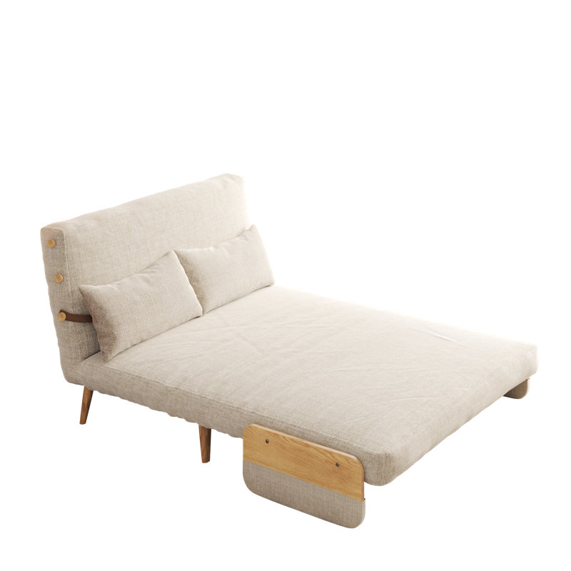  Fauteuil inclinable avec accoudoirs et canapé-lit pliable 3-en-1 de 59,06 po khania, dossier ajustable à 5 vitesses, pieds en bois massif