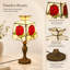 Lampe de table haute rose de 15 pouces, lampe florale décorative de style rétro avec ampoule
