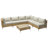 Natural Wicker Outdoor Conversation Set, Modular Patio Furniture With Cushions