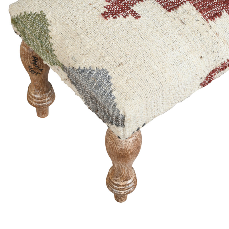 Classic Southwestern Handmade Natural Jute Upholstered Entryway Bench