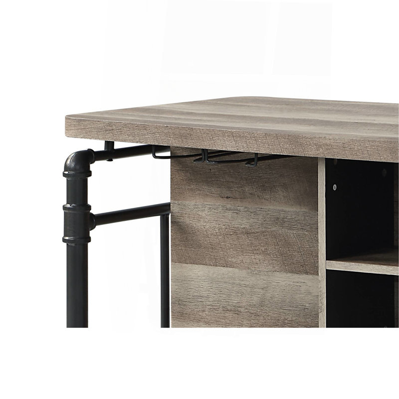 Antique Oak & Sandy Gray Finish Counter Height Table