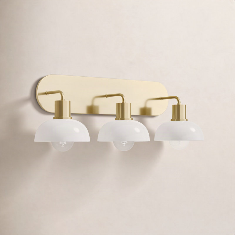 Renfield Dimmable Vanity Light, Aged Brass, 3