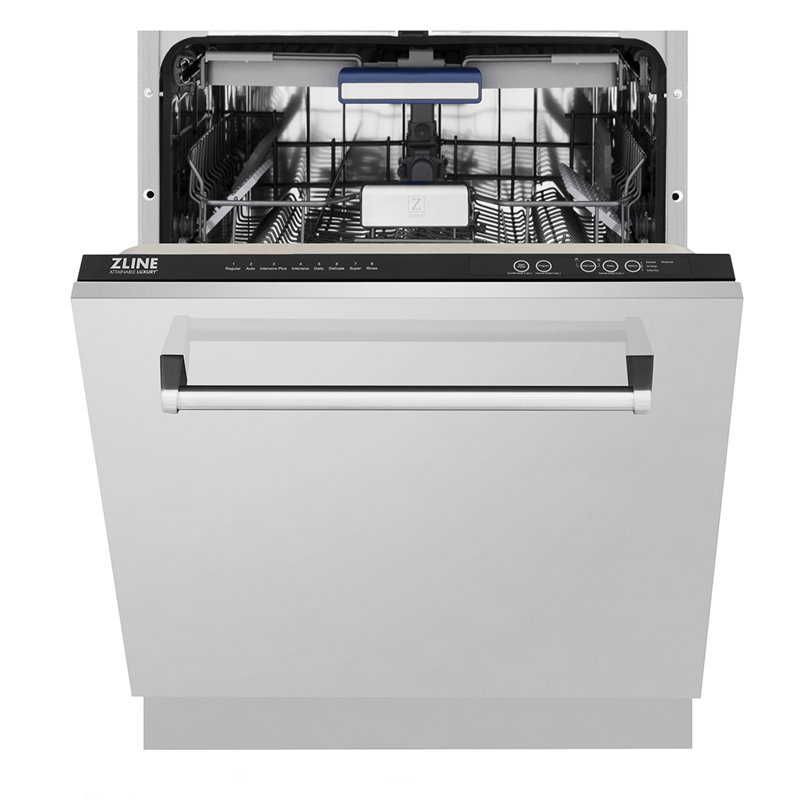 ZLINE 24" Tallac Series 3rd Rack Tall Tub Dishwasher with Stainless Steel Tub, 51dBa, Hand Hammered Copper