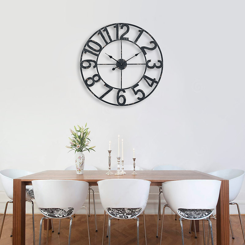 Très grande horloge murale supérieure Shockerwick, Noir, Moyen