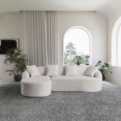 2-piece L-shaped Sectional Sofa With Curved Design And Left-facing Chaise by Wrought Studio