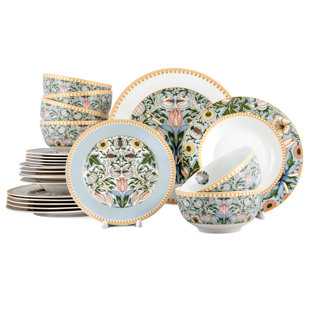 Portmeirion Botanic Garden Flower Dinner Plates, Set of 6, 26.7cm,  White/Multi