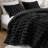 Jasmine Black Ultrasoft Faux Fur 3-Piece King Ribbed Comforter Set-102615782-102615784
