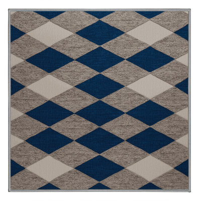 Machine Washable Checkered Gray Area Rug