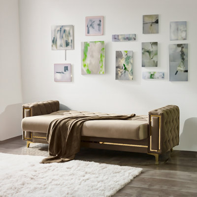 Bolivya Convertible Tufted Velvet Sofa – Modern Sleeper Couch With Storage by House of Hampton