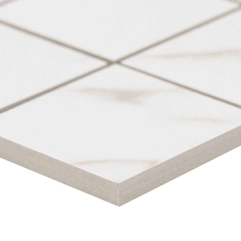 Zola 12 in. x 12 in. Matte Porcelain Marble Look Floor and Wall Tile, Delia