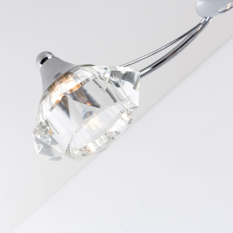 Rivale Glass Semi Flush Mount, Polished Chrome